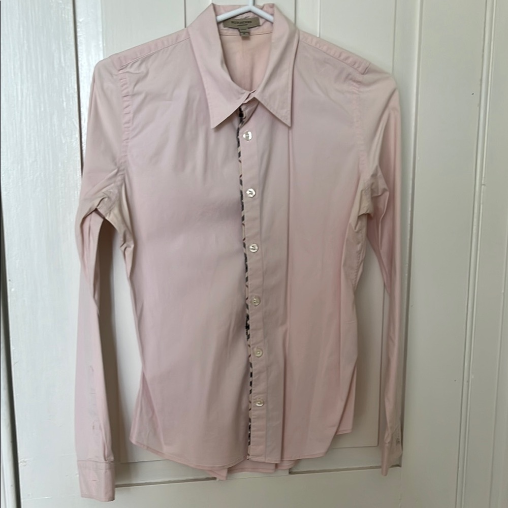Burberry Light Pink Button-Up Blouse